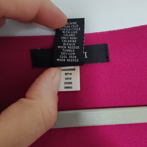 Alfani Women's Sz XL Bright Pink Boho Tiered Flare Sleeve Embroidered Mesh Top - Picture 7 of 7